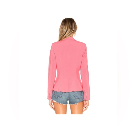 Smythe Asymmetrical Button Wrap Blazer Coral Size 6 - Picture 4 of 9
